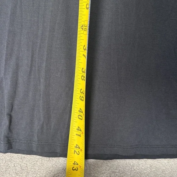 LL Bean Dress Womens Size S REG Black Sleeveless V Neck Midi Dress Rayon Spandex - Picture 14 of 16